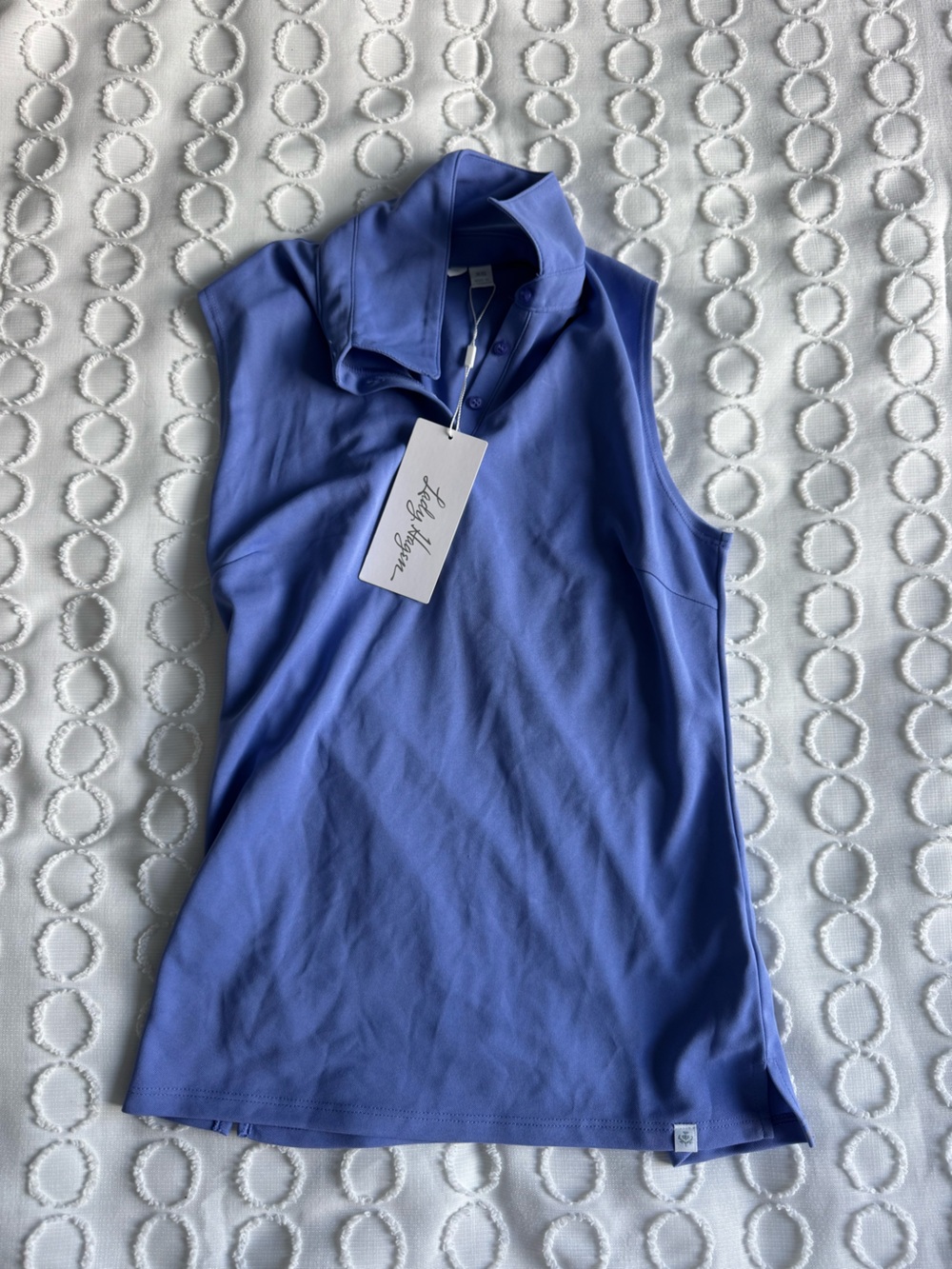 NWT Lady Hagen Lavender Blue Sleeveless Polo Top